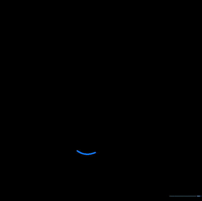Drawing a small semi-circle at the bottom of the TV to start the stand.