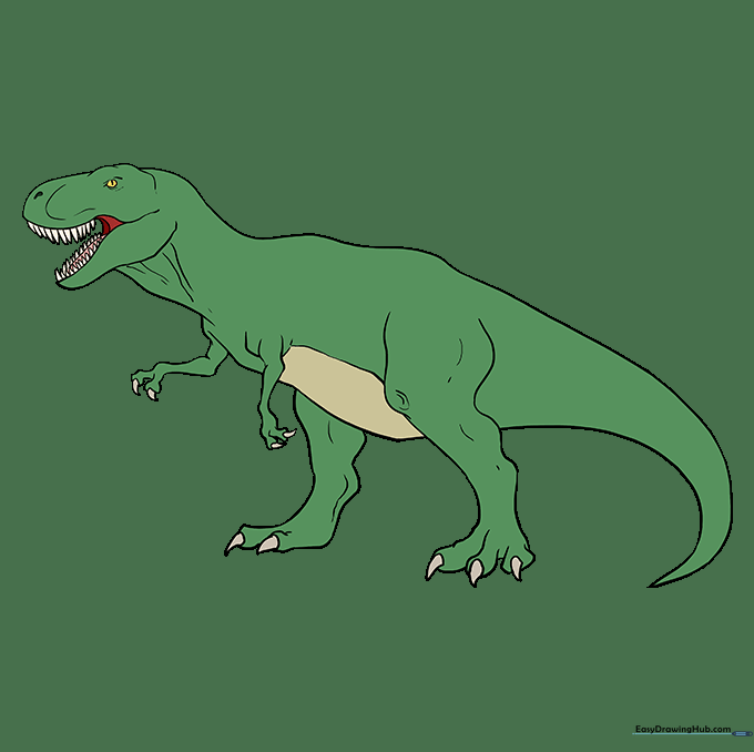 A fully colored and detailed T-Rex illustration.