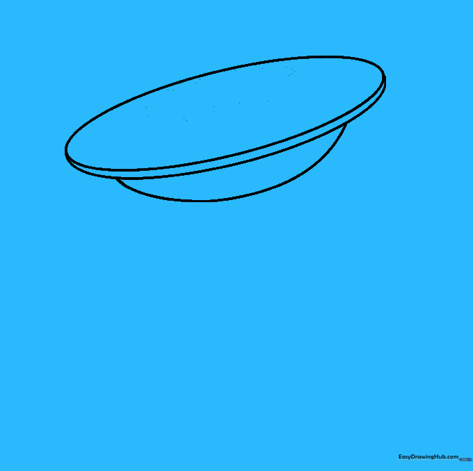 Adding a smaller inner oval and a curved line to detail the cockpit structure.