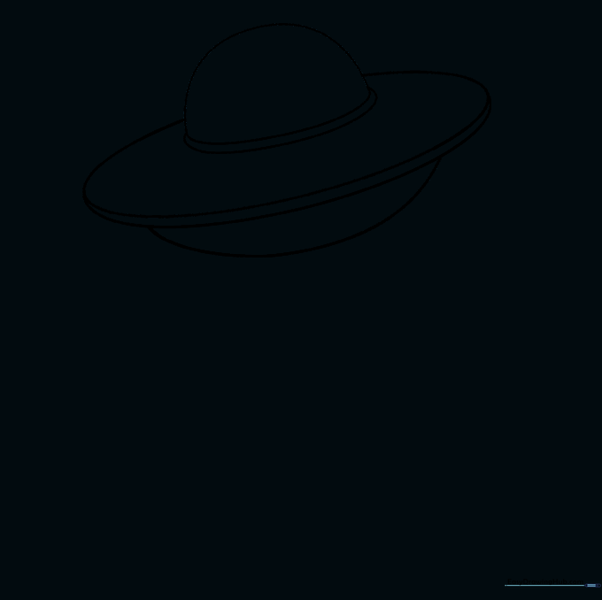 Erasing unnecessary guide lines from the top of the UFO for a clean drawing.