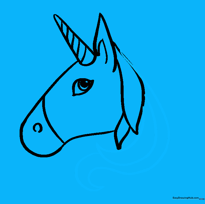 Additional swirling hair strands added to the unicorn's mane.
