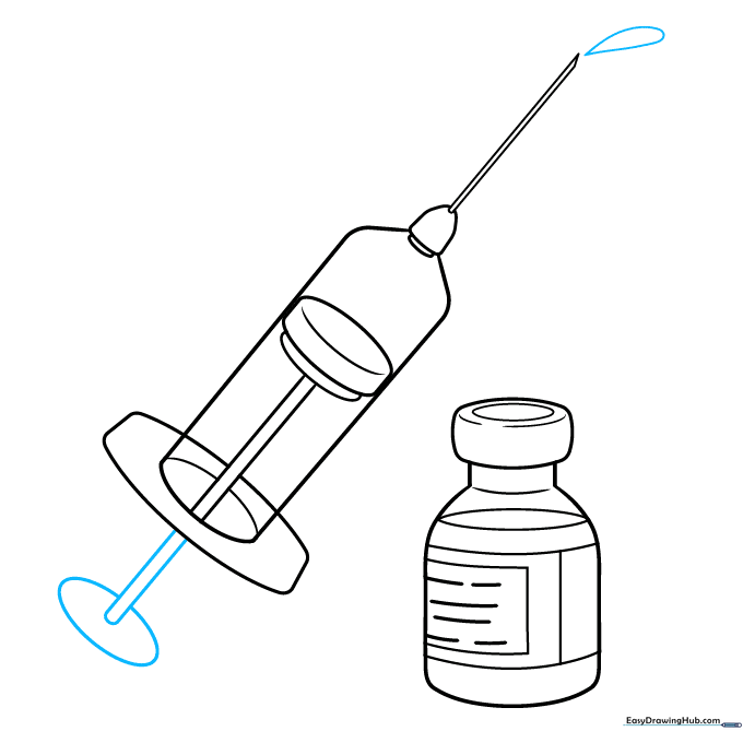 Adding a small liquid droplet above the needle tip for detail.