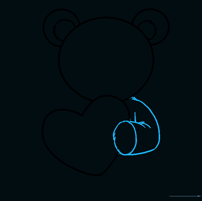 Adding a furry paw shape resting on the side of the heart.