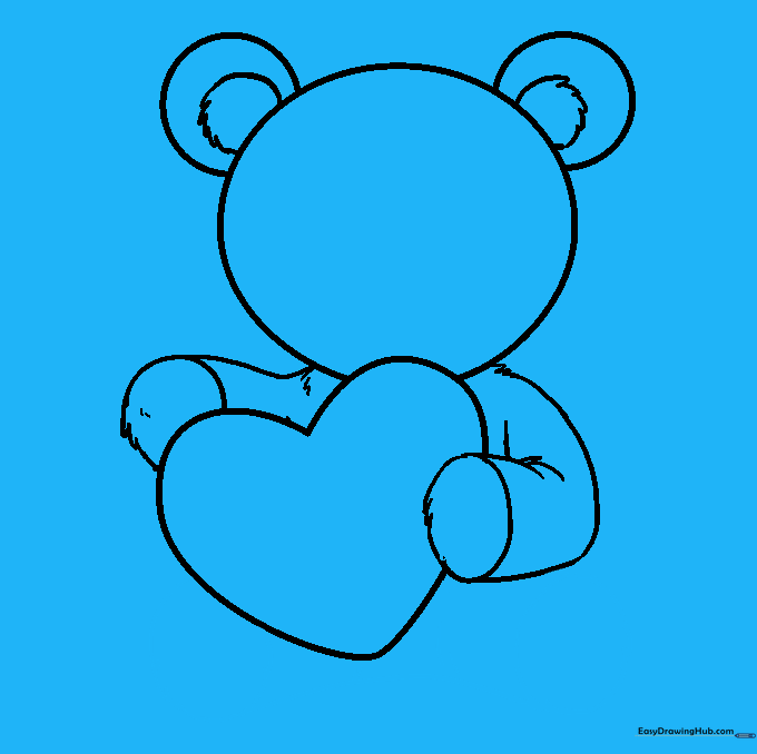 Adding two feet at the base to ground the teddy bear figure.