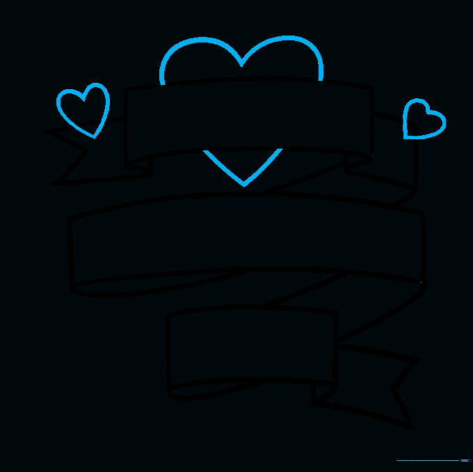 Adding a large heart behind the top banner and smaller hearts on the sides.