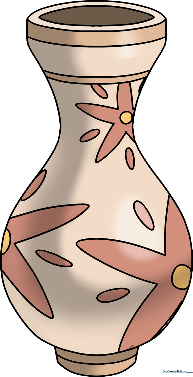 Colorful, finished vase illustration for kids