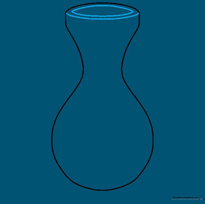 Illustration showing the addition of a rounded rim to the vase mouth