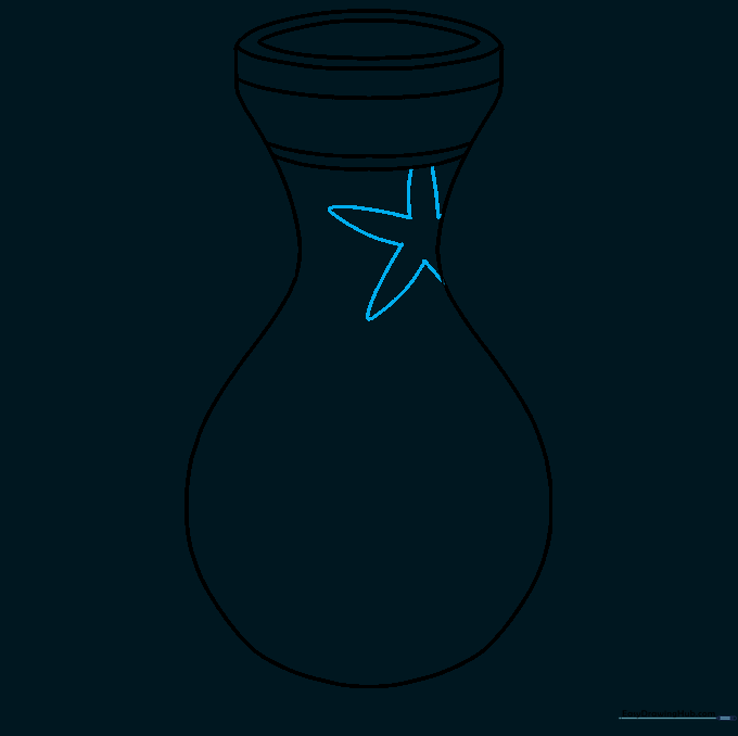 Adding a star-shaped floral pattern to the center of the vase