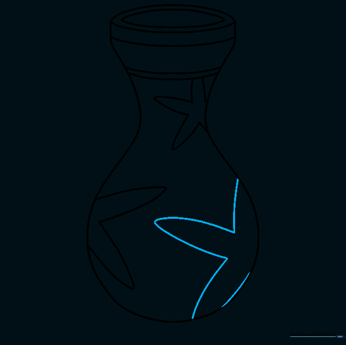 Adding a third star shape to the vase for a balanced pattern