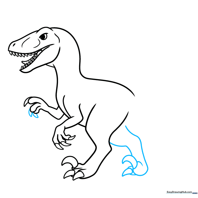 Adding detail to the feet and claws of the Velociraptor.