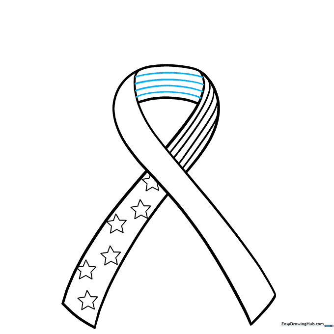 Extending the stripe pattern further down the ribbon's length.