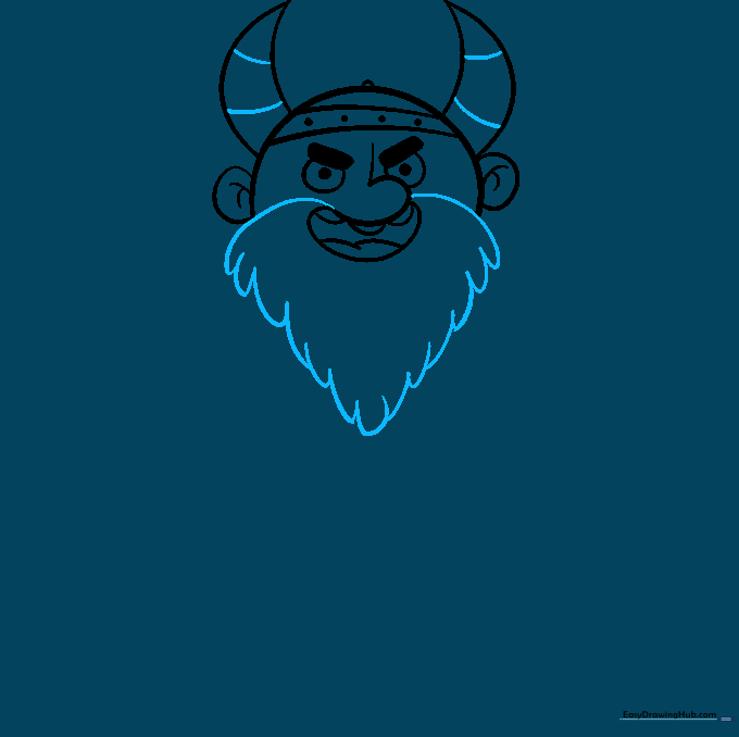 Viking illustration showing a large, textured beard replacing the chin area.
