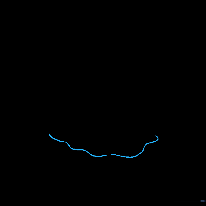 Adding a wavy line at the bottom of the volcano to represent the base of the mountain.