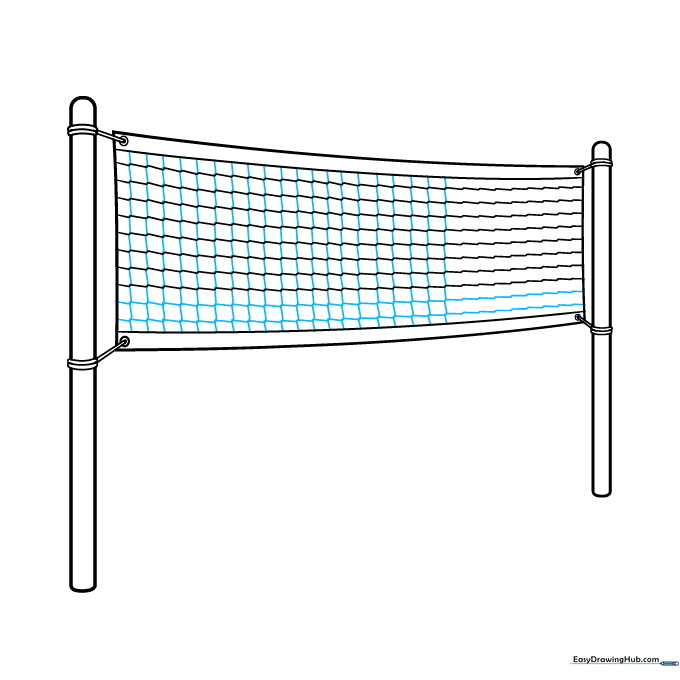 Vertical lines connecting the zigzags to form a diamond mesh pattern.