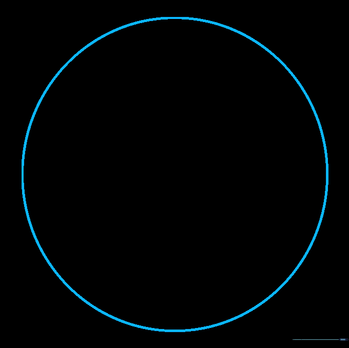 A light pencil sketch of a perfect circle representing the outline of a volleyball.