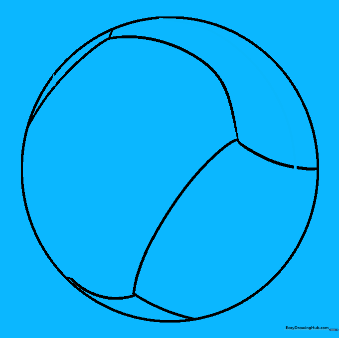 A vertical curved line dividing the top panel in half.