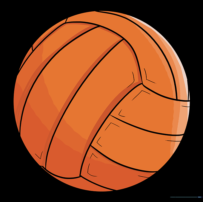 A fully colored, professional-looking volleyball drawing.