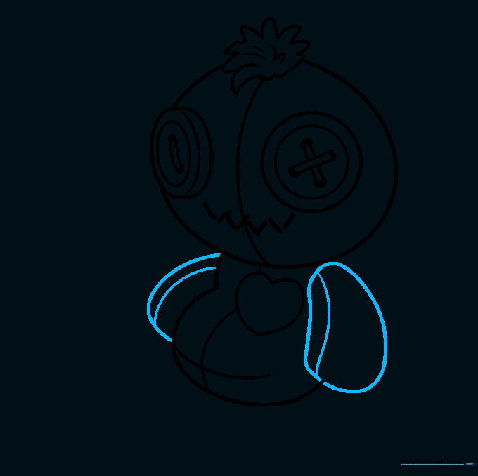 Adding two simple, fabric-style arms to the voodoo doll.
