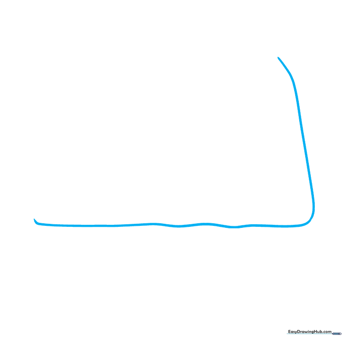 Pencil sketch showing the initial wavy top edge of a waffle on a white background.