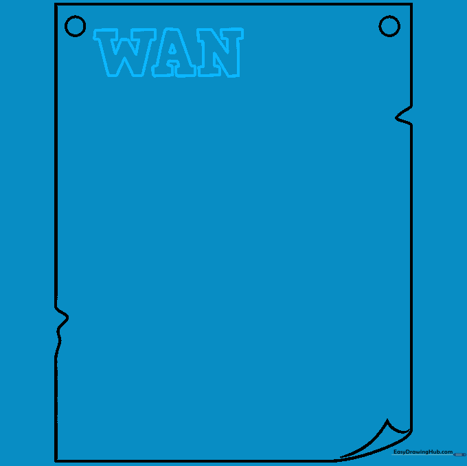 The letters W, A, and N drawn in a bold, serif font at the top of the poster frame.