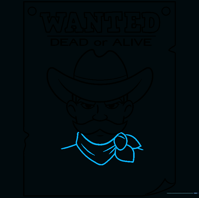 The cowboy character complete with a bandana tied around the neck and shoulders.