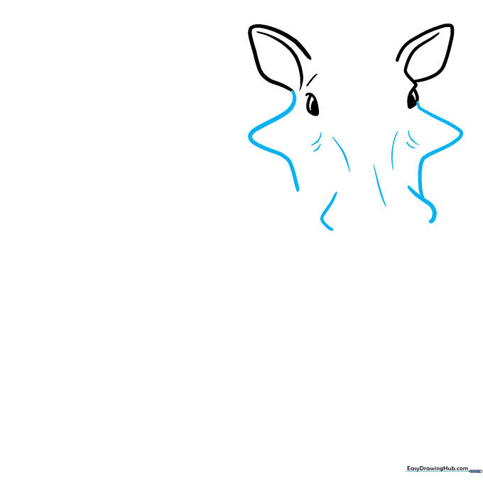 Drawing the warthog's facial structure including the signature cheek warts and snout.