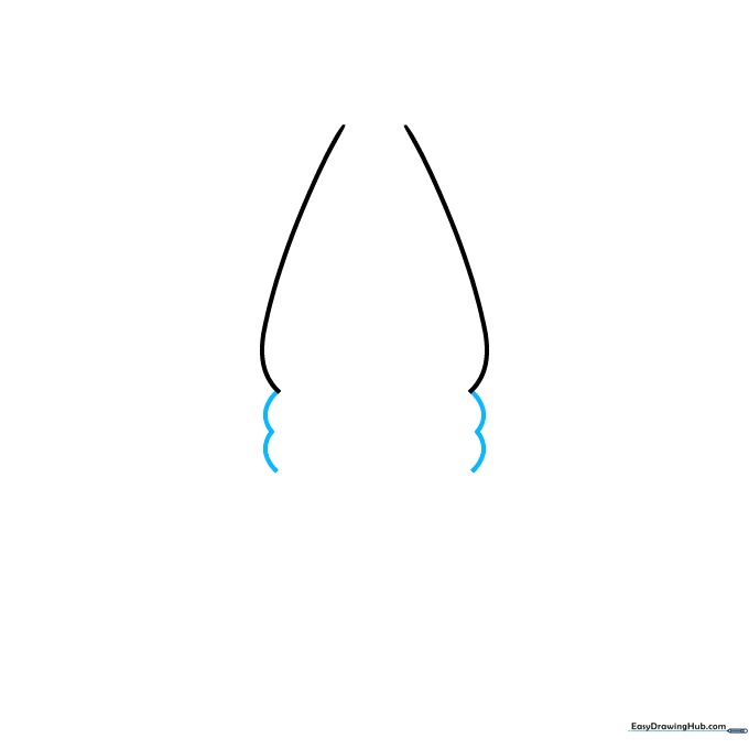 Adding two wavy lines extending from the neck to begin the body of the bottle.