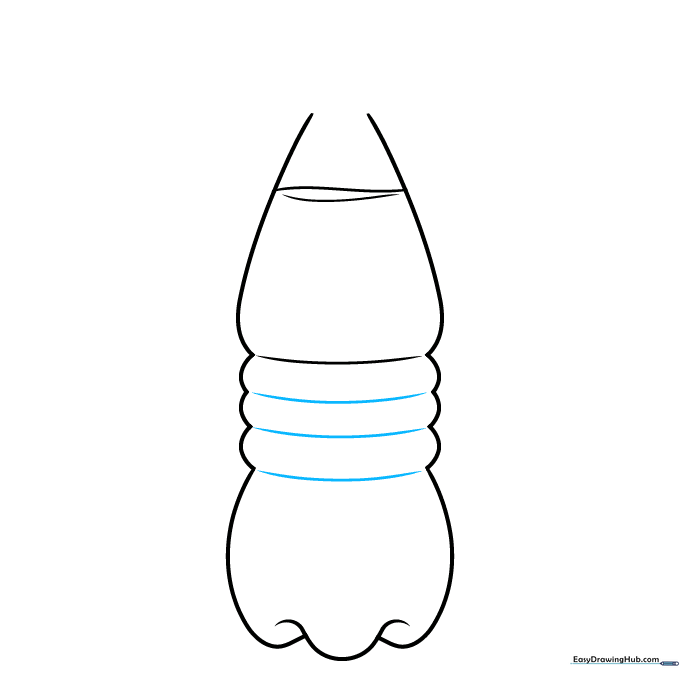 Adding detail lines to the body of the bottle to mimic plastic ridges.