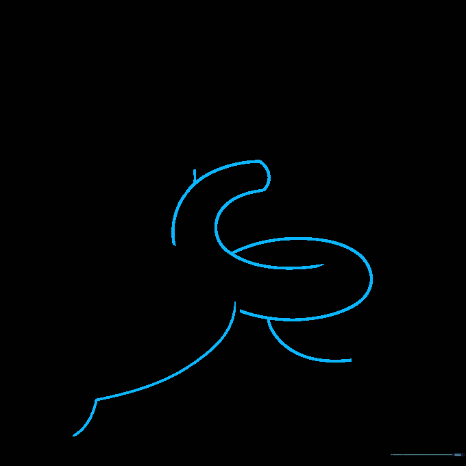Drawing showing the addition of a second spiraling slide section with overlapping lines.