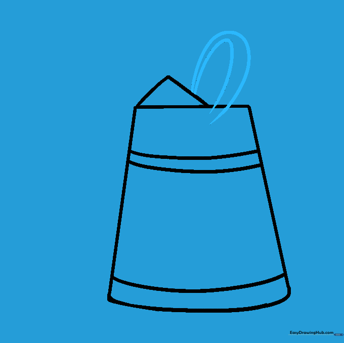 Two parallel U-shaped lines forming the top handle of the watering can.