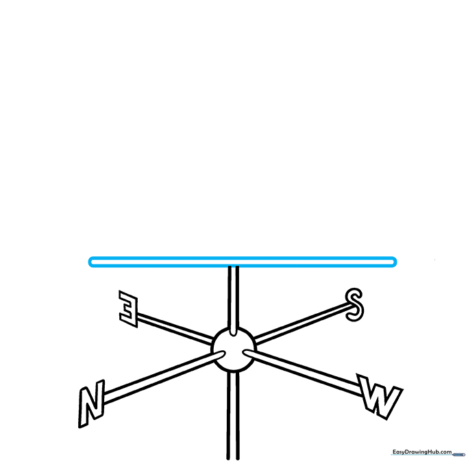 A horizontal arrow shaft is added to the top of the vertical support rod.