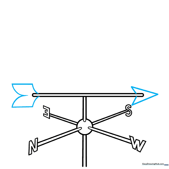 The arrow now features a triangular tip and a decorative tail fin.