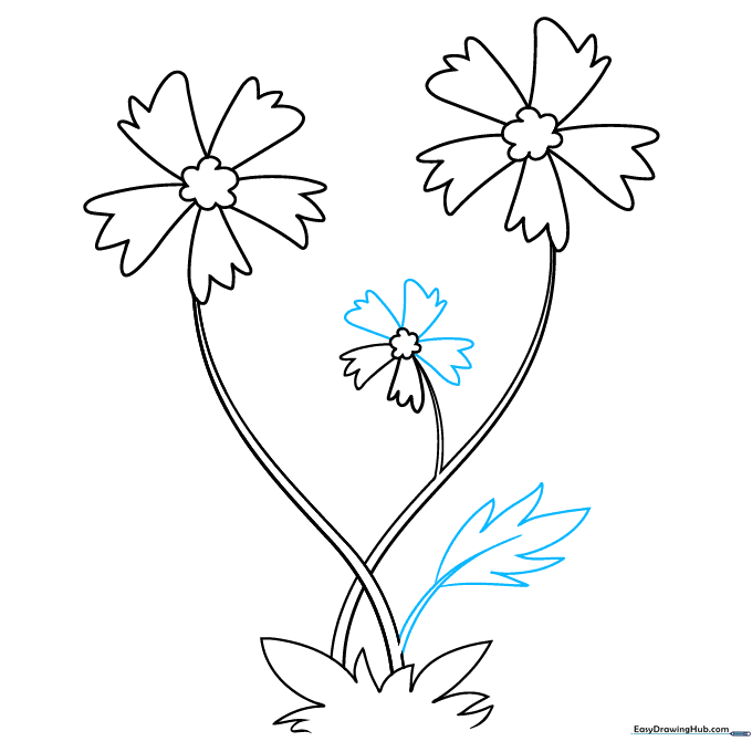 Drawing showing a sharp, jagged leaf attached to the main stem.