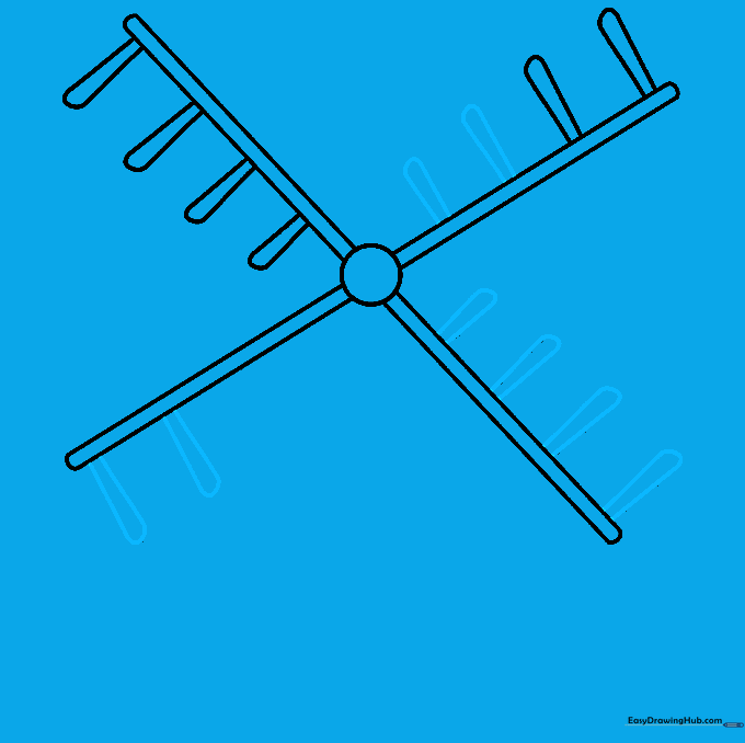 Adding a second set of rectangular frames to the windmill sails to increase detail.