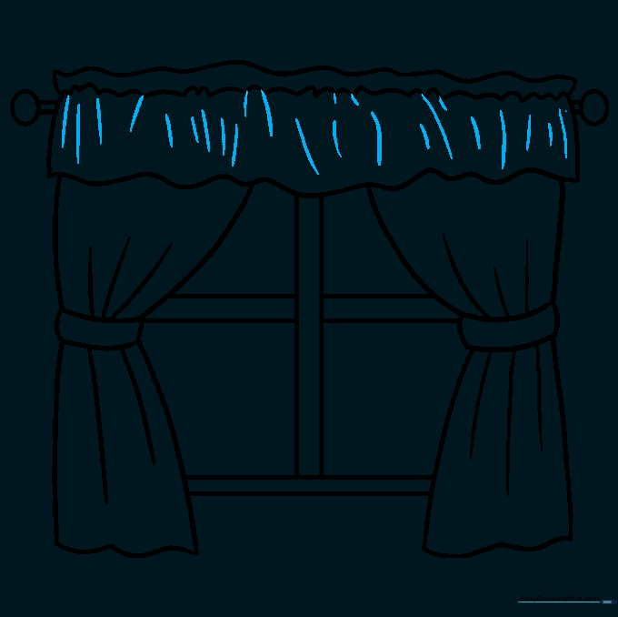 Detailed texture lines added to the valance to simulate fabric folds.