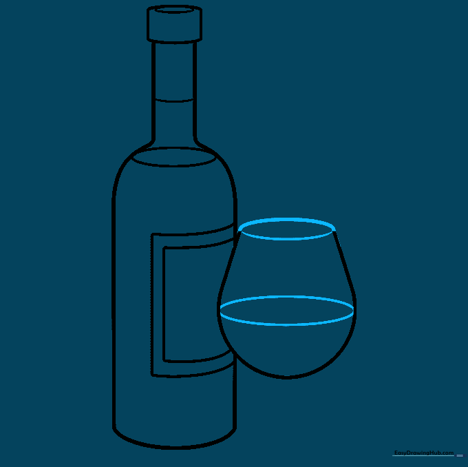 Adding rim and liquid level ovals to the wine glass.