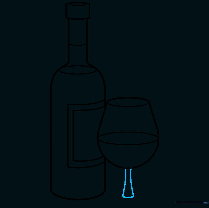 Adding a stem to the wine glass drawing.