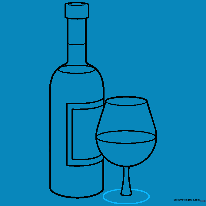 Adding a circular base to the wine glass stem.