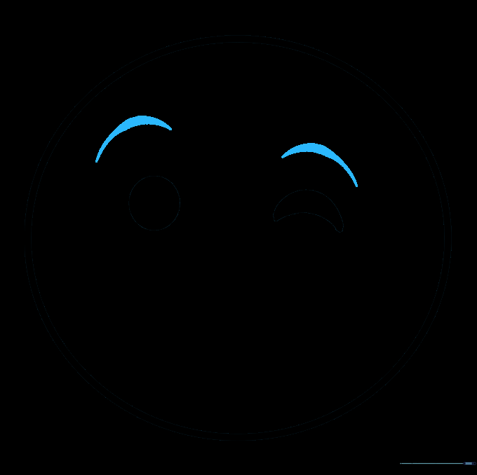 The emoji face now includes two simple, curved eyebrows positioned above the eyes.