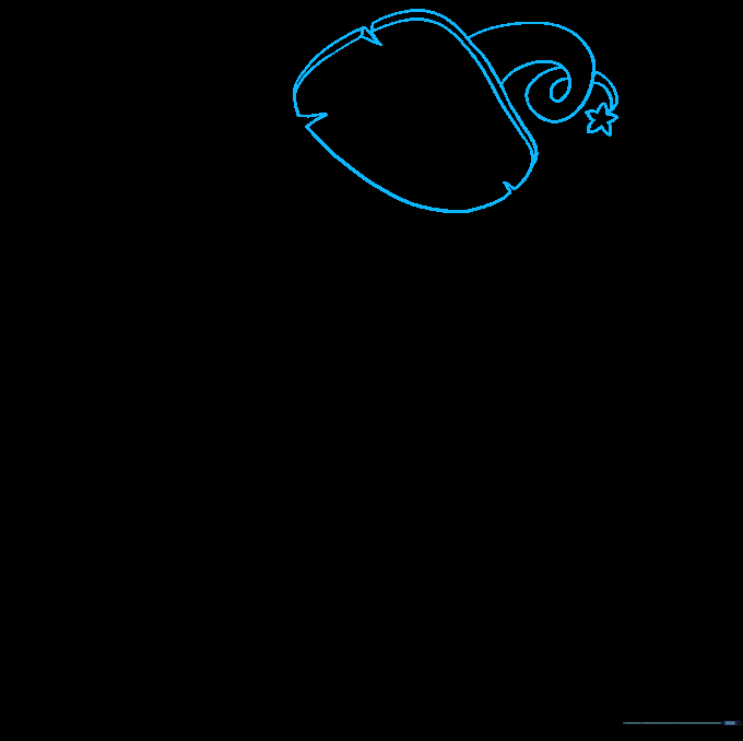 Line drawing of a wizard's pointed hat with a star detail on the tip.