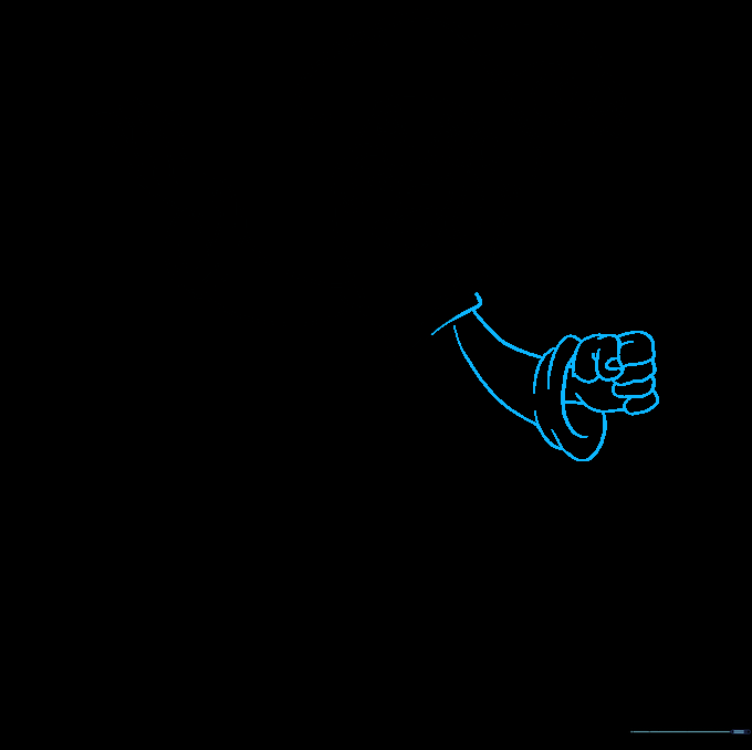 Outline of the second wizard sleeve and hand.