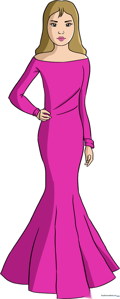 A colorful, finished illustration of a woman, serving as the featured guide image.