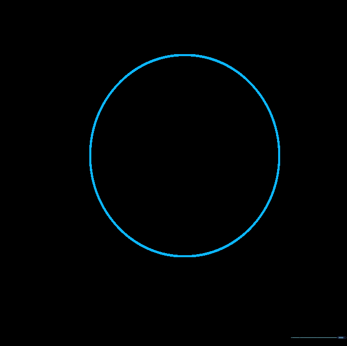 A light pencil sketch of a circle used as a guide for drawing a human head.