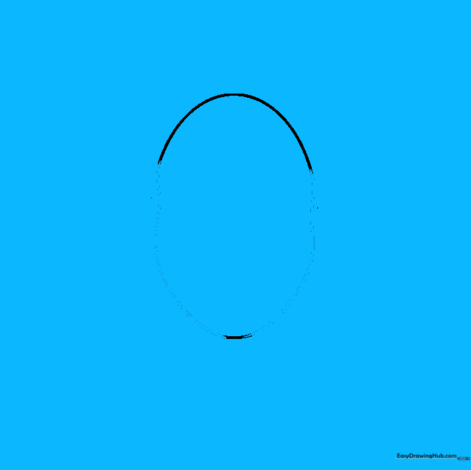 Refined jawline and cheek structure drawn over the initial oval guide.