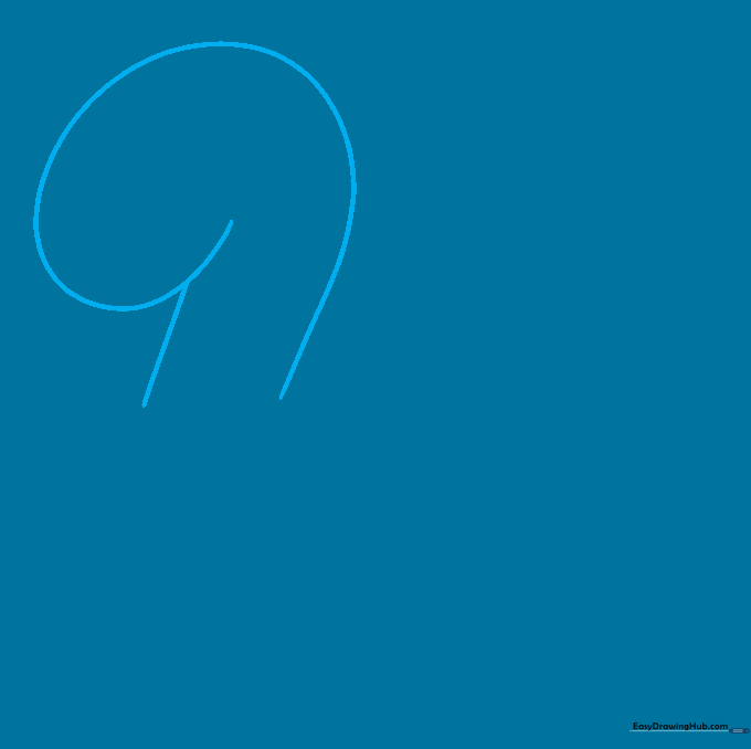 A simple line sketch showing the rounded top of a worm's head and a short neck line.