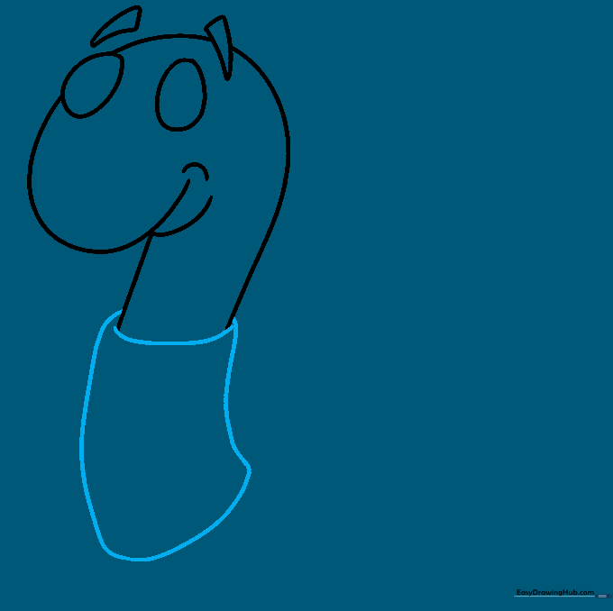 A band drawn around the worm's midsection to represent the clitellum.