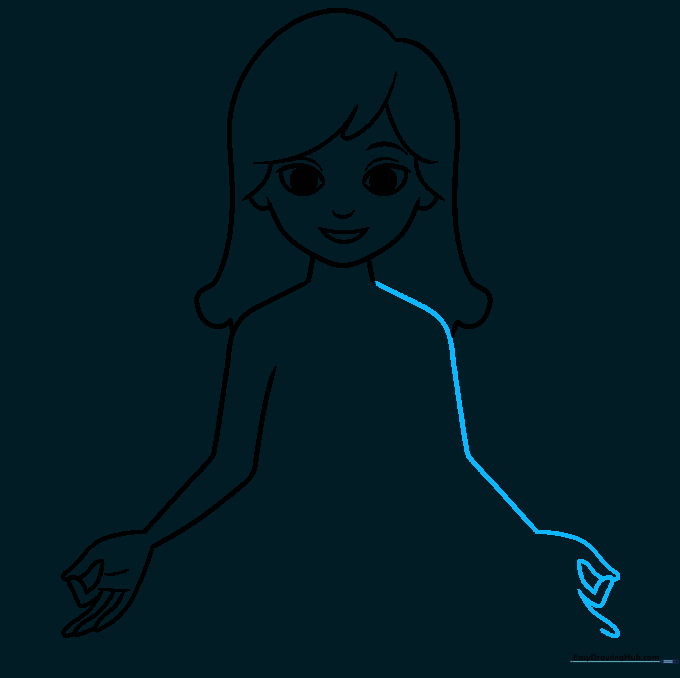 Second arm added to the yoga pose character