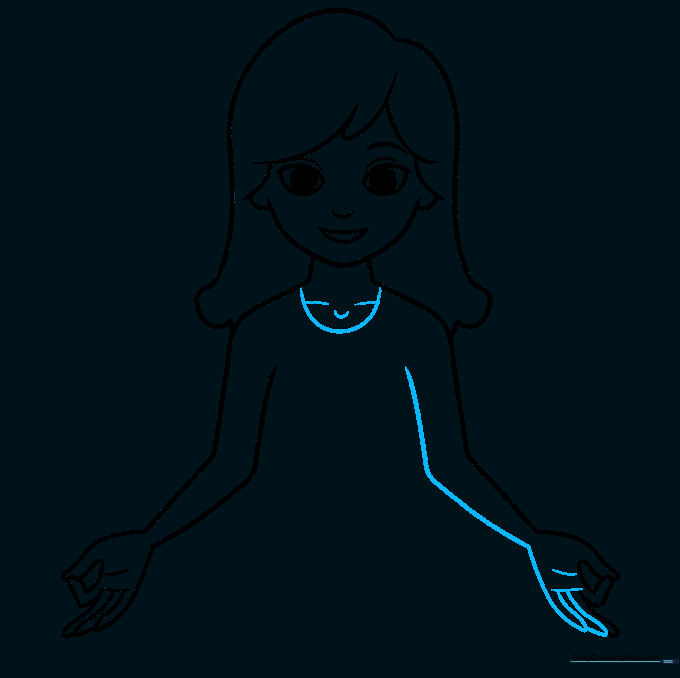 Shirt collar and collarbone details added to drawing