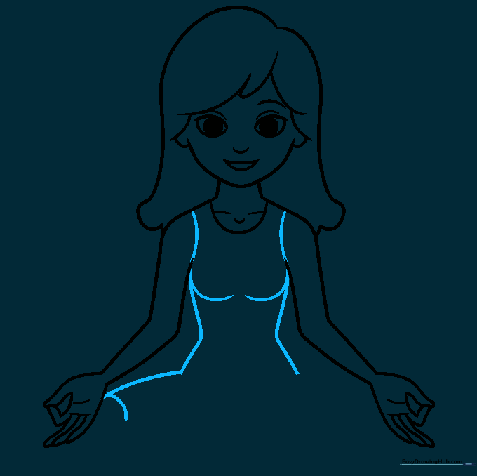 Torso and sleeve outlines for yoga character