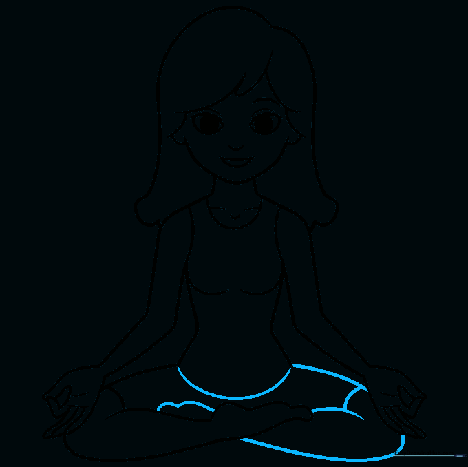 Final outline of the yoga pose character